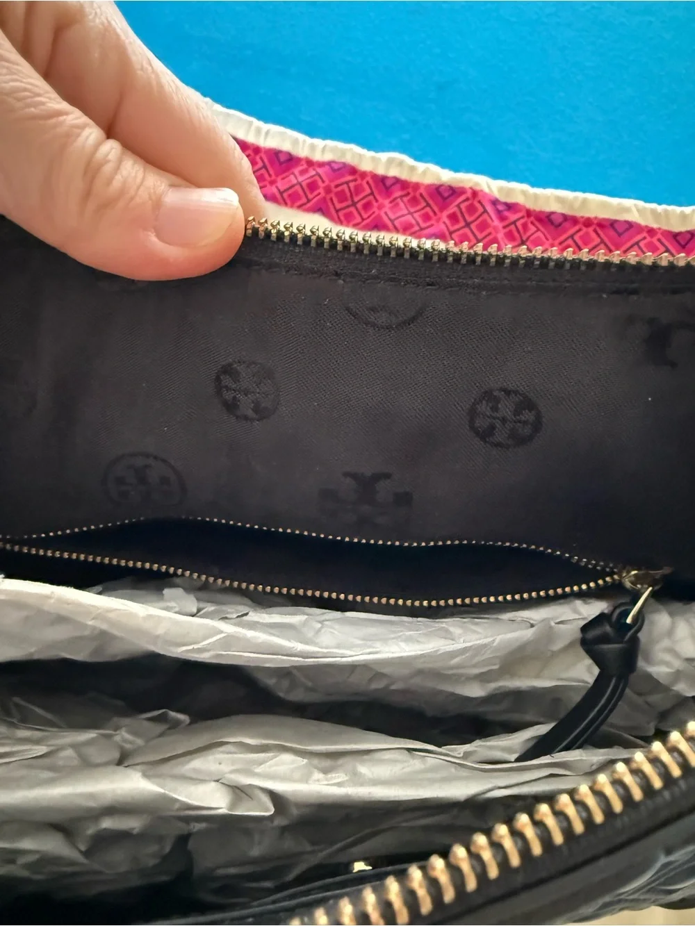 Tory Burch Fleming Black Quilted Leather
